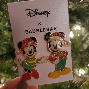 Disney x Baublebar Mickey & Minnie Christmas Earring Set | Disney Hanging Studs